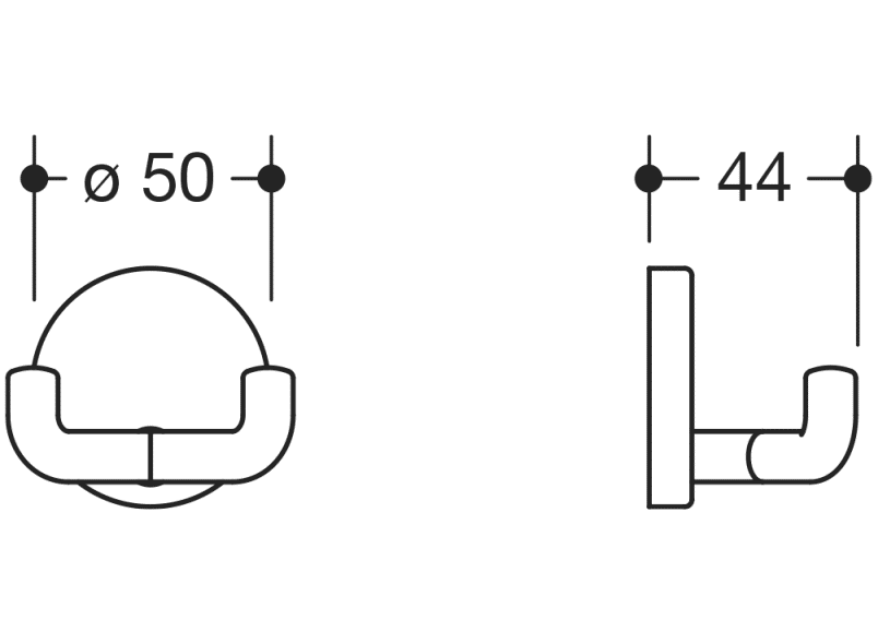 950.90.02550 двойной крючок HEWI System 111 | Edelstahl  - Вид №1
