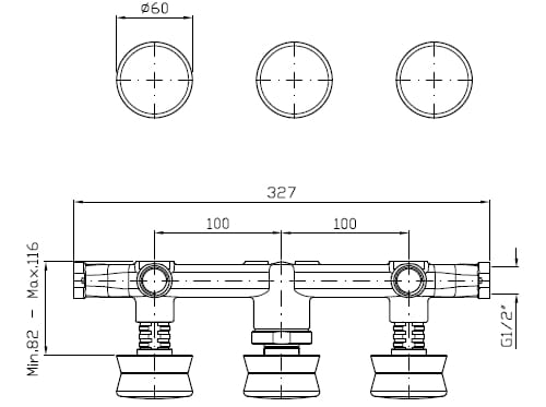 Смеситель для душа / смеситель для ванны из нержавеющей стали Zucchetti Sablier ARCH-00103846 - Вид №2