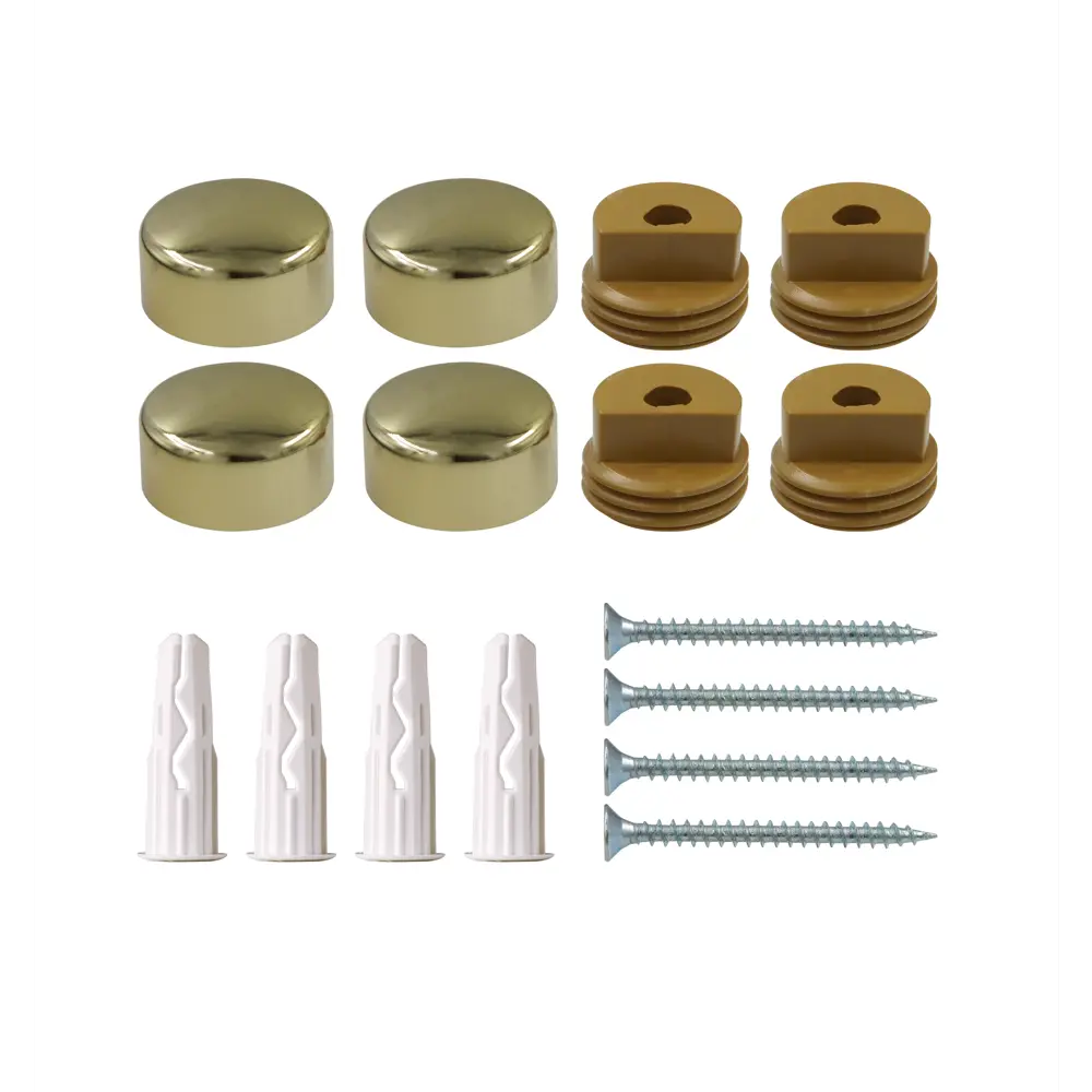 Крепление для зеркала 18 мм металл/пластик гладкое цвет золото 4 шт ЕВРОПАРТНЕР STLM-2093651