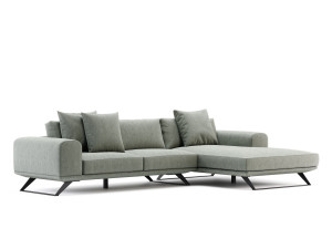 Тканевый диван с полуостровом