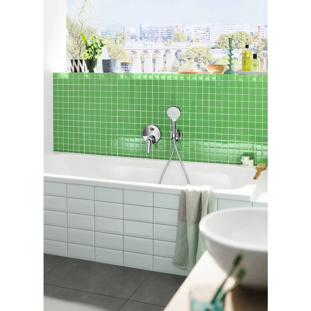 Подключение для шланга душевого Hansgrohe Fixfit Porter с держателем цвет хром STLM-2123433 - Вид №3