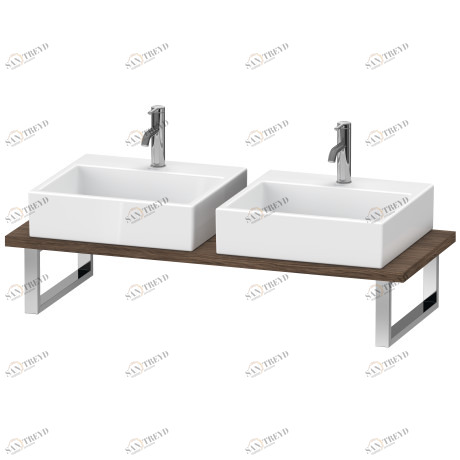 XV107C02121 Консоль для накладных раковин и встраиваемых умывальников, Толщина консоли 30 мм Серии/XViu #XV107C 550 мм Орех темный декор Duravit