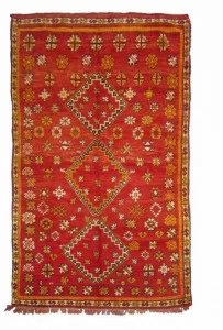 AFOLKI Прямоугольный шерстяной коврик с длинным ворсом и узором Zemmor Ta653be