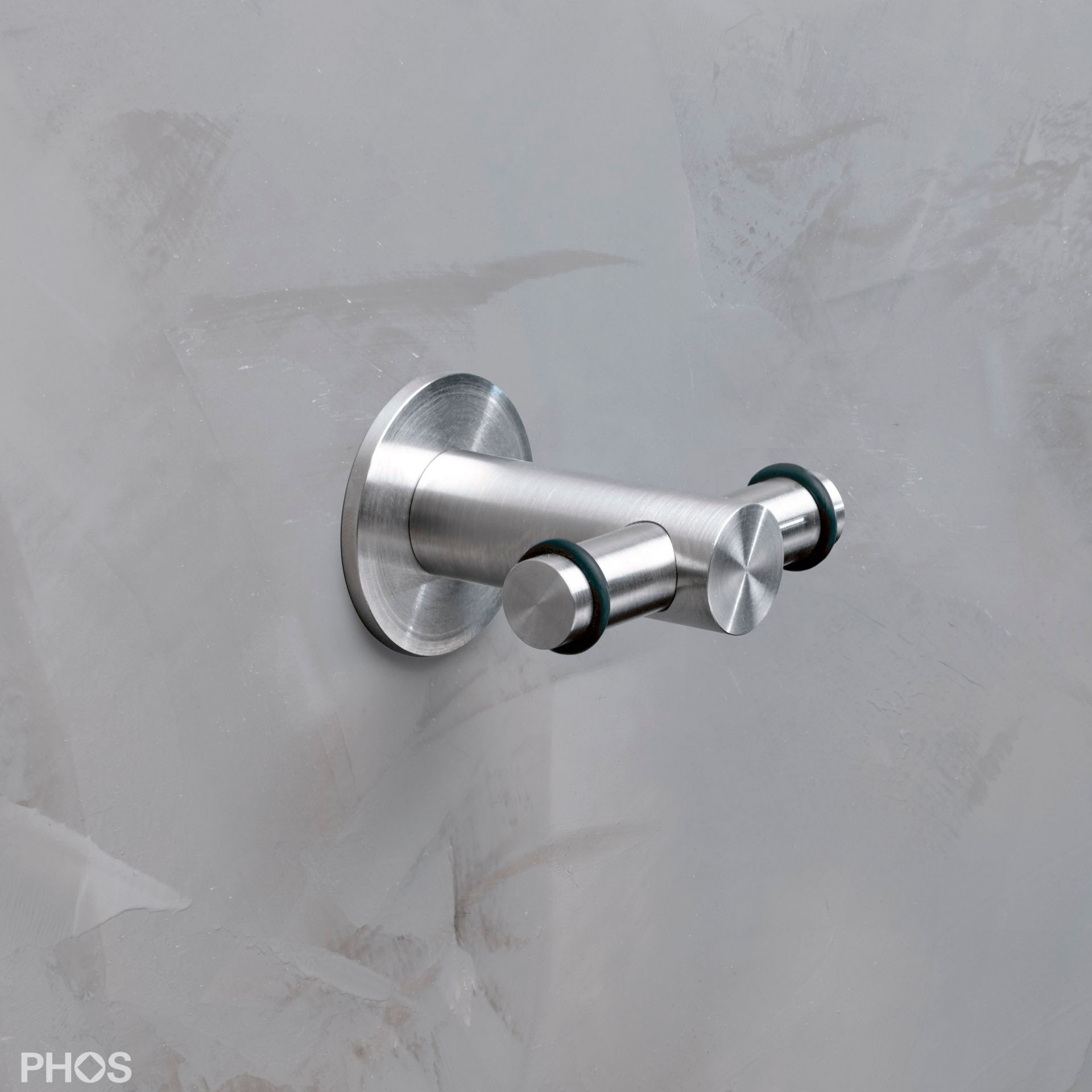HG18-50DR40 Двойной настенный крючок с монтажной розеткой, ø18 мм, длина 5 см. PHOS 