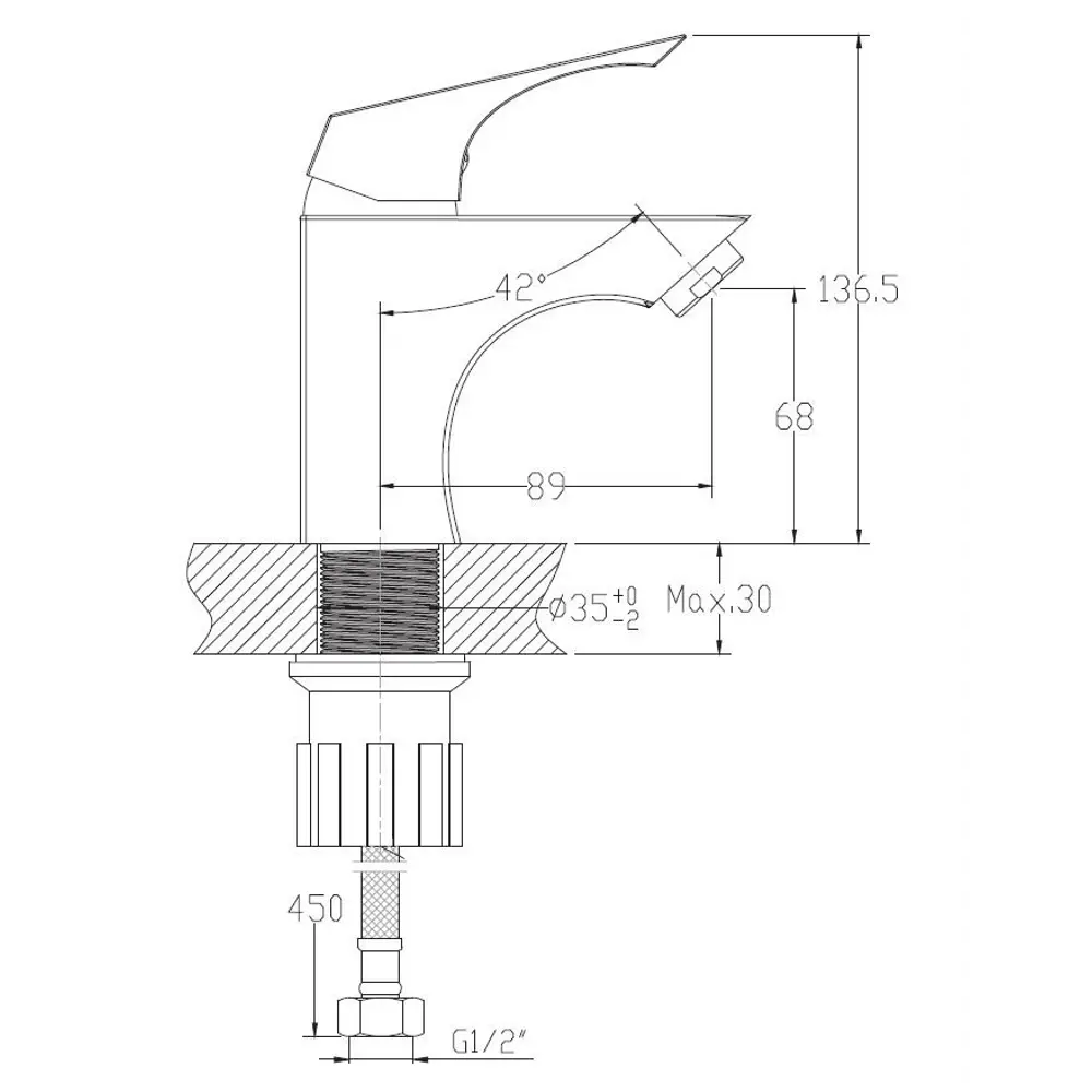Смеситель для раковины Voda Mars MM 26 84376597 STLM-2005471 - Вид №2