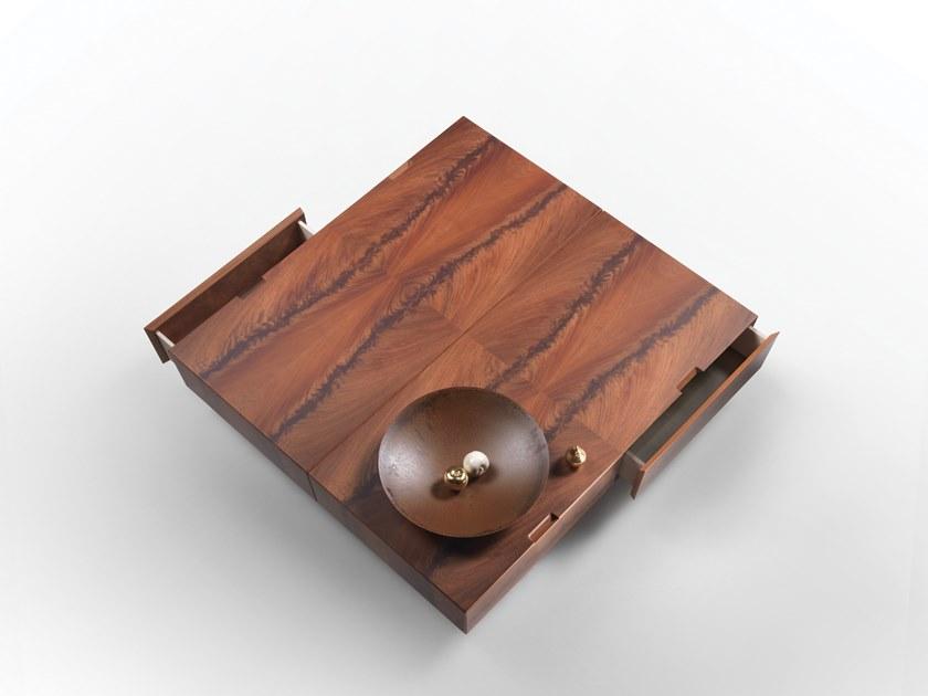 Flexform Низкий журнальный столик из красного дерева с отделением для хранения вещей Piuma sun-id-1454140 - Вид №2