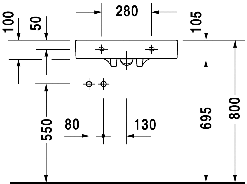 0443580009 Подвесная раковина настенная овальная Duravit Architec - Вид №4