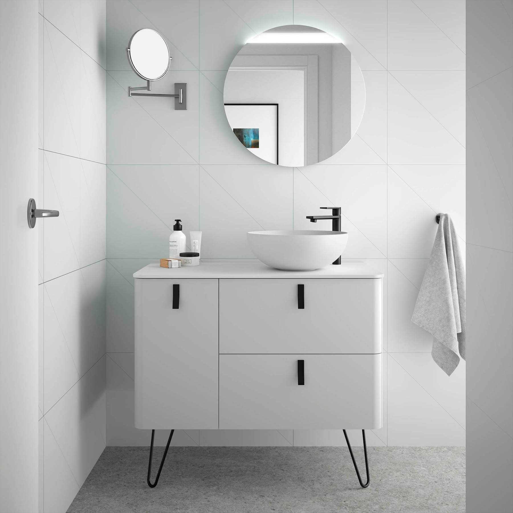 24673 SALGAR Мебель для умывальника UNIIQ 1200 левая ALMENDRA Альмендра 