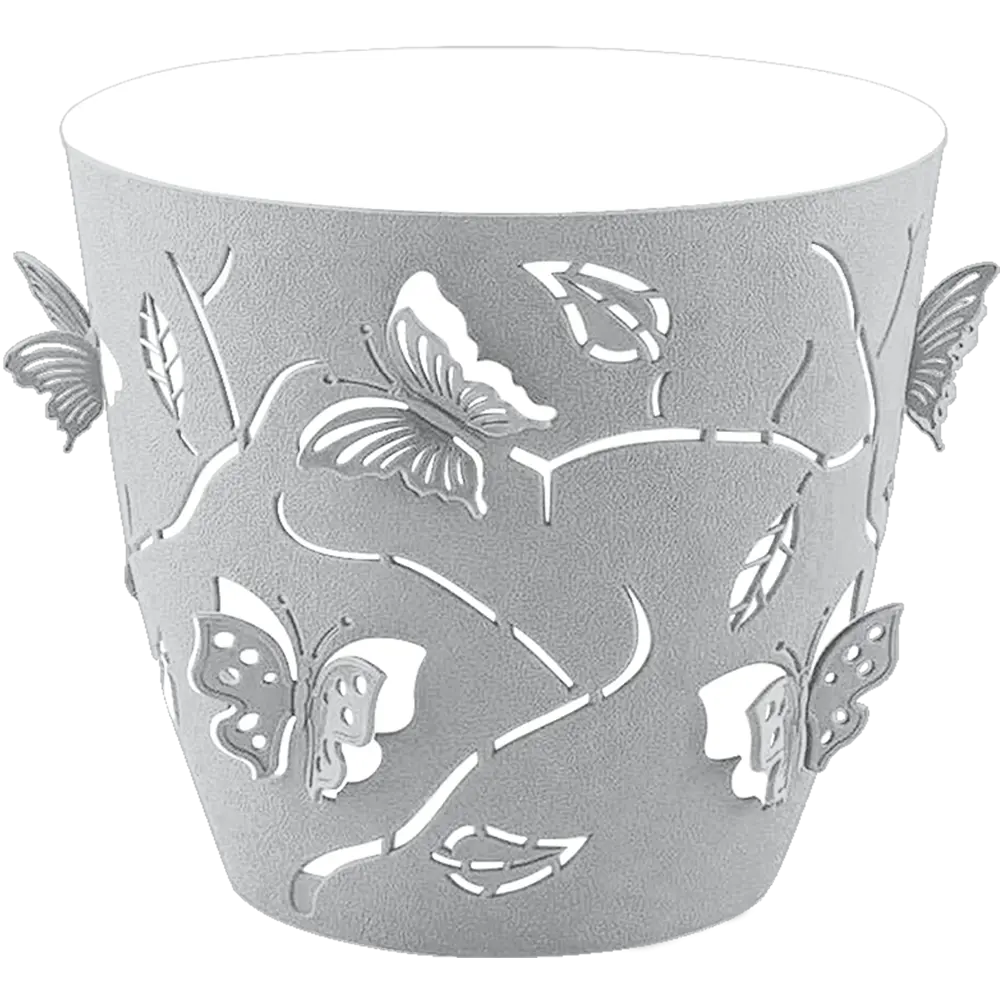 Горшок Plast Team Butterflies ø 115 мм 0.7 л серый 84253344 STLM-2046278 Santreyd - Вид №3