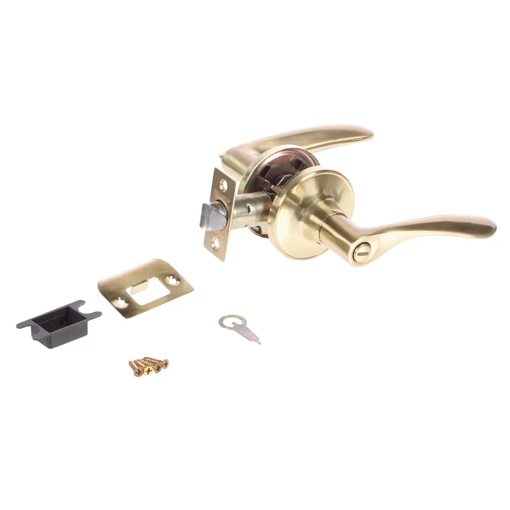 Ручка-защёлка Palladium 3901 SB BK, с фиксатором, ЦАМ, цвет матовая латунь STLM-2202403 - Вид №1