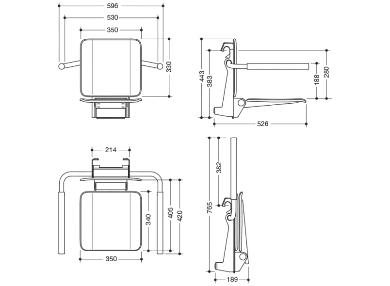 900.51.10760 подвесное сиденье HEWI System 900 - Вид №3