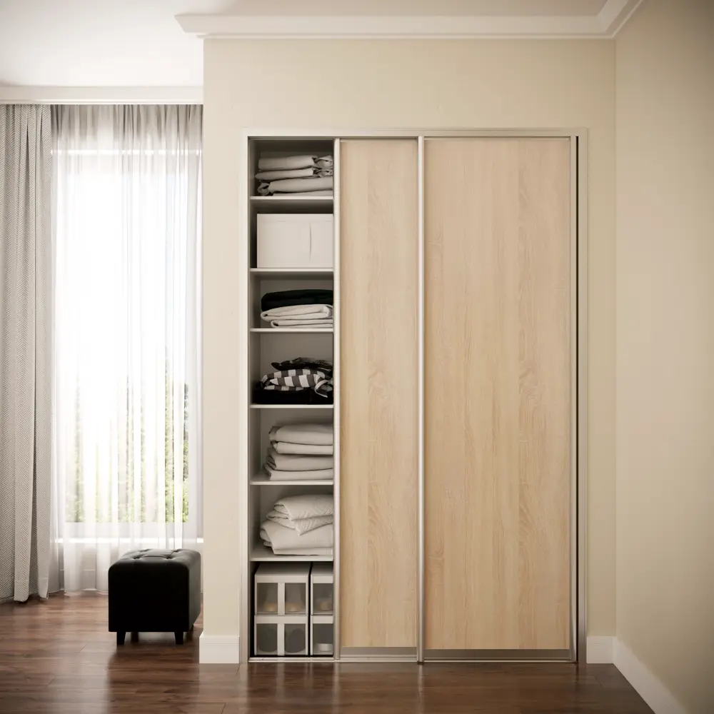 Дверь-купе KONSENSA 225.5x70.4 см МДФ цвет дуб сонома профиль матовое серебро STLM-2023944 - Вид №9