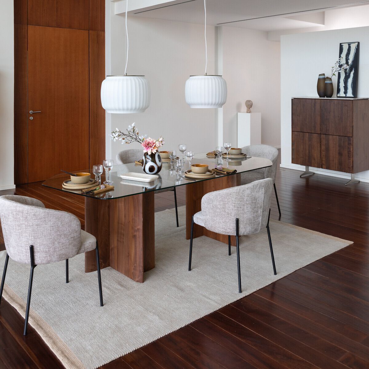 Обеденный стол из дерева и стекла AMPM ARCH-00022226 - Вид №2