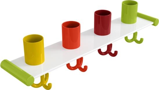 800.03.402 Подставка для зубных щеток с крючками, 4 места HEWI Kids - Вид №4