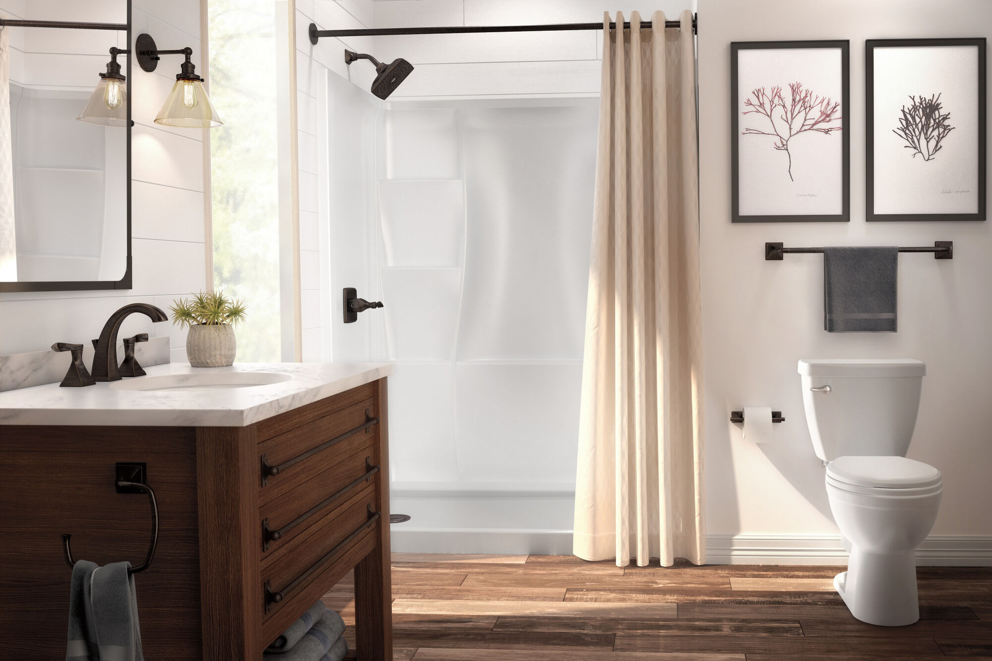 Подставка для душа 60 x 32 дюйма - левый слив Delta Faucet 40094L - Вид №10