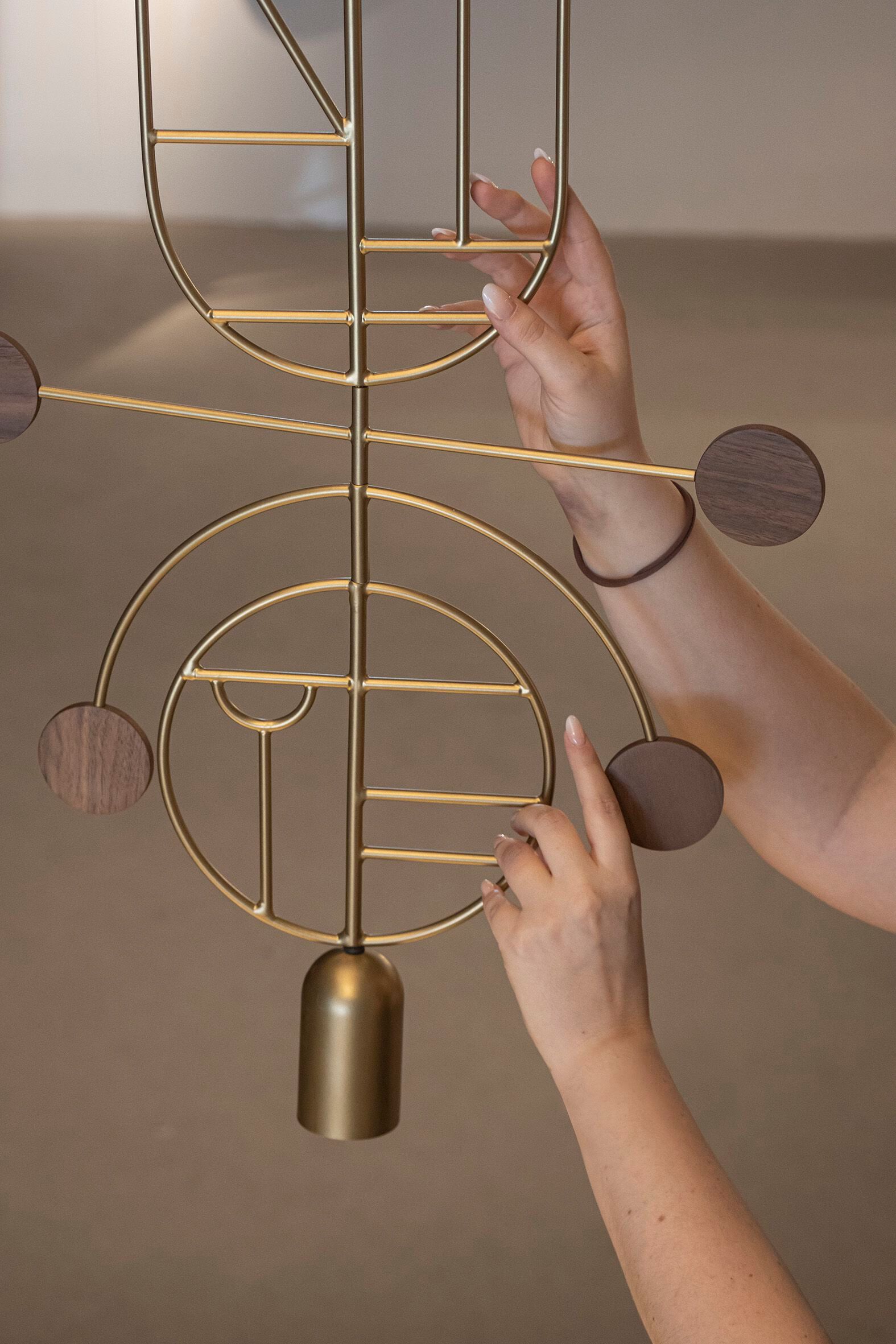 Металлический светодиодный подвесной светильник с регулируемой яркостью NOMON WOODEN DOTS ARCH-00069833 - Вид №3