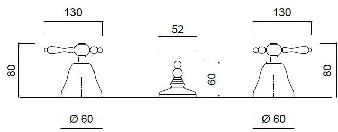 Rubinetteria Giulini Смеситель для биде с 3 отверстиями Praga - praga crystal F7513a - Вид №1