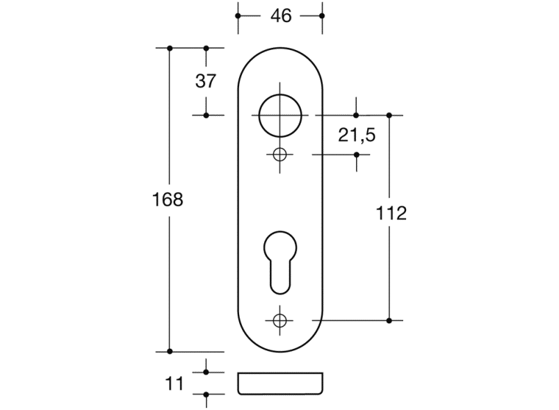 230.20R короткая пластина (р-техник) HEWI System 111 | Polyamid  - Вид №22