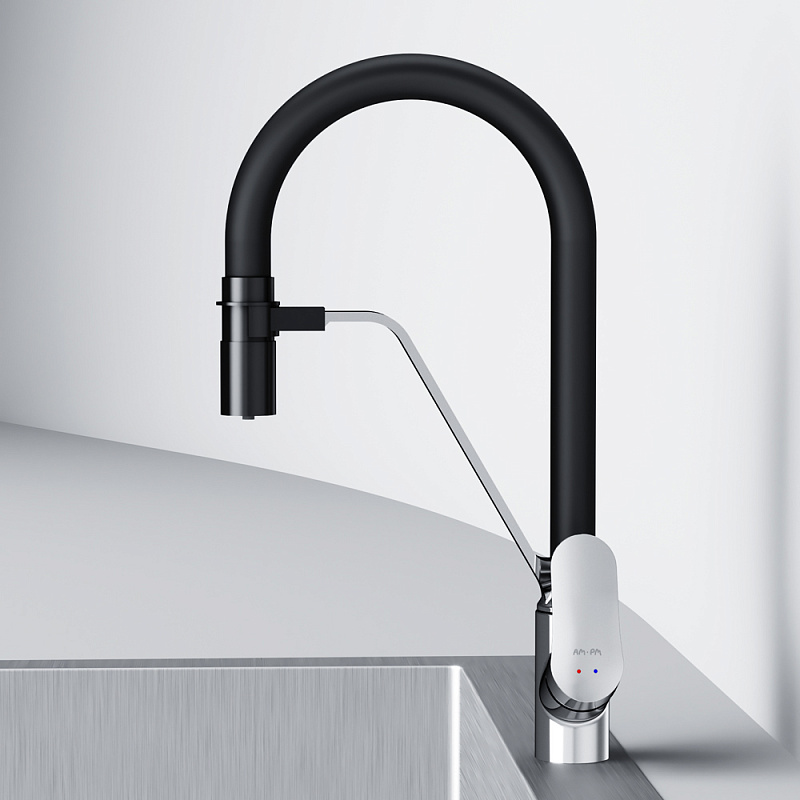 F8007802 смеситель для кухни с каналом для питьевой воды и гибким изливом хром шт. AM.PM Like - Вид №3