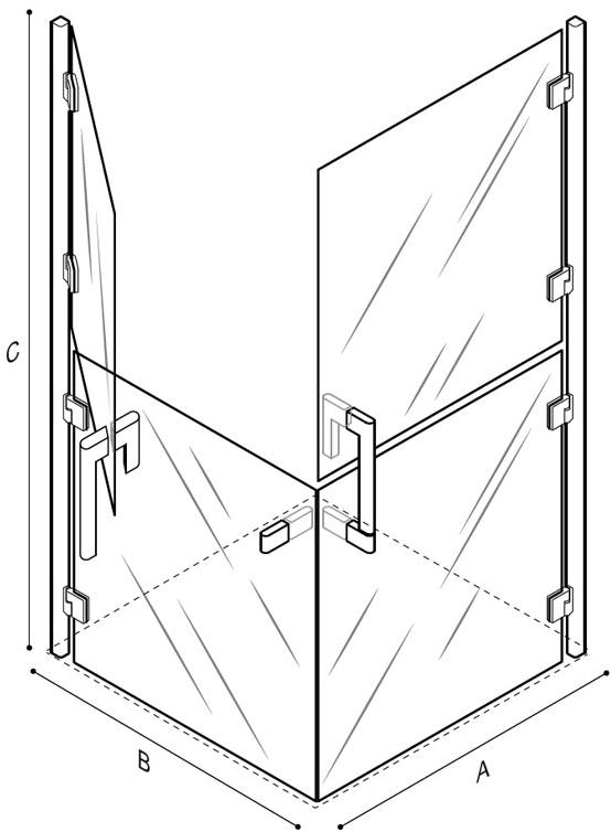 Ponte Giulio Душевая кабина с распашными дверцами Hug C53fbs21 - Вид №1