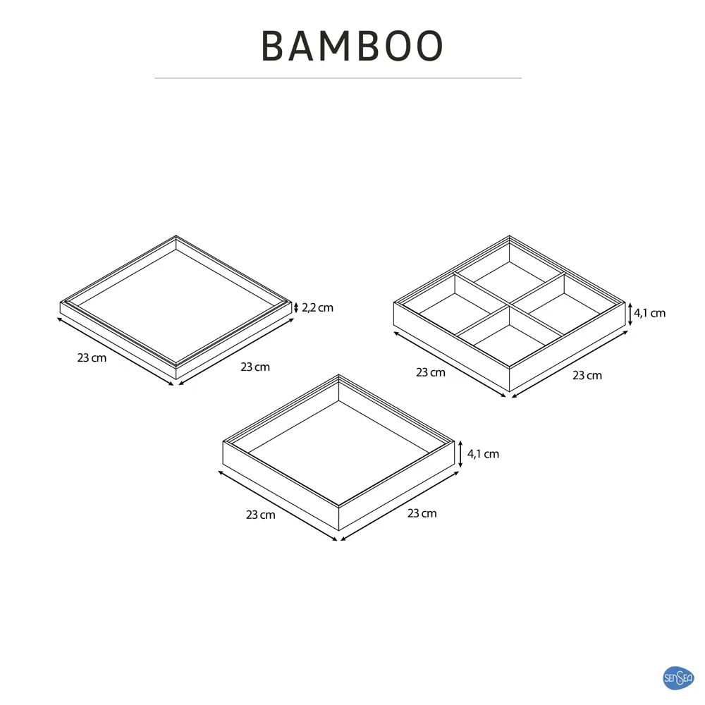 SENSEA Bamboo — квадратная коробка для хранения из натурального бамбука 82779373 STLM-0035921 - Вид №10