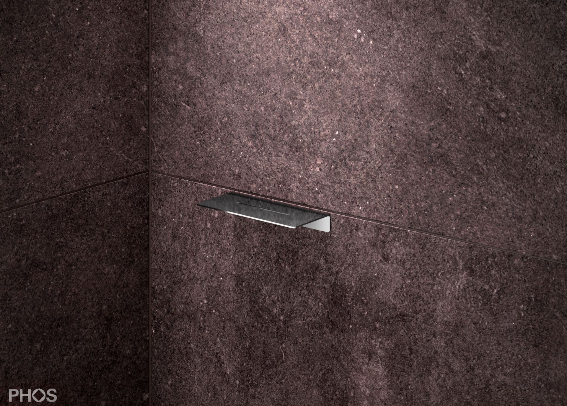 DA170PL Полка для душа с резьбой, длина 17 x глубина 8 см, полированная PHOS  - Вид №1