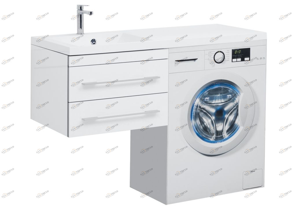 Тумба с раковиной Aquanet Верона 120 L белый (подвесная, 2 ящика) 0017666700239565