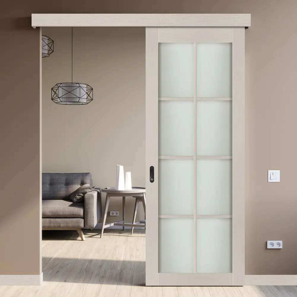 Комплект двери Пьемонт остекленная 80x200 см HardFlex цвет платина светлая без доборов МАРИО РИОЛИ STLM-2066094 - Вид №3