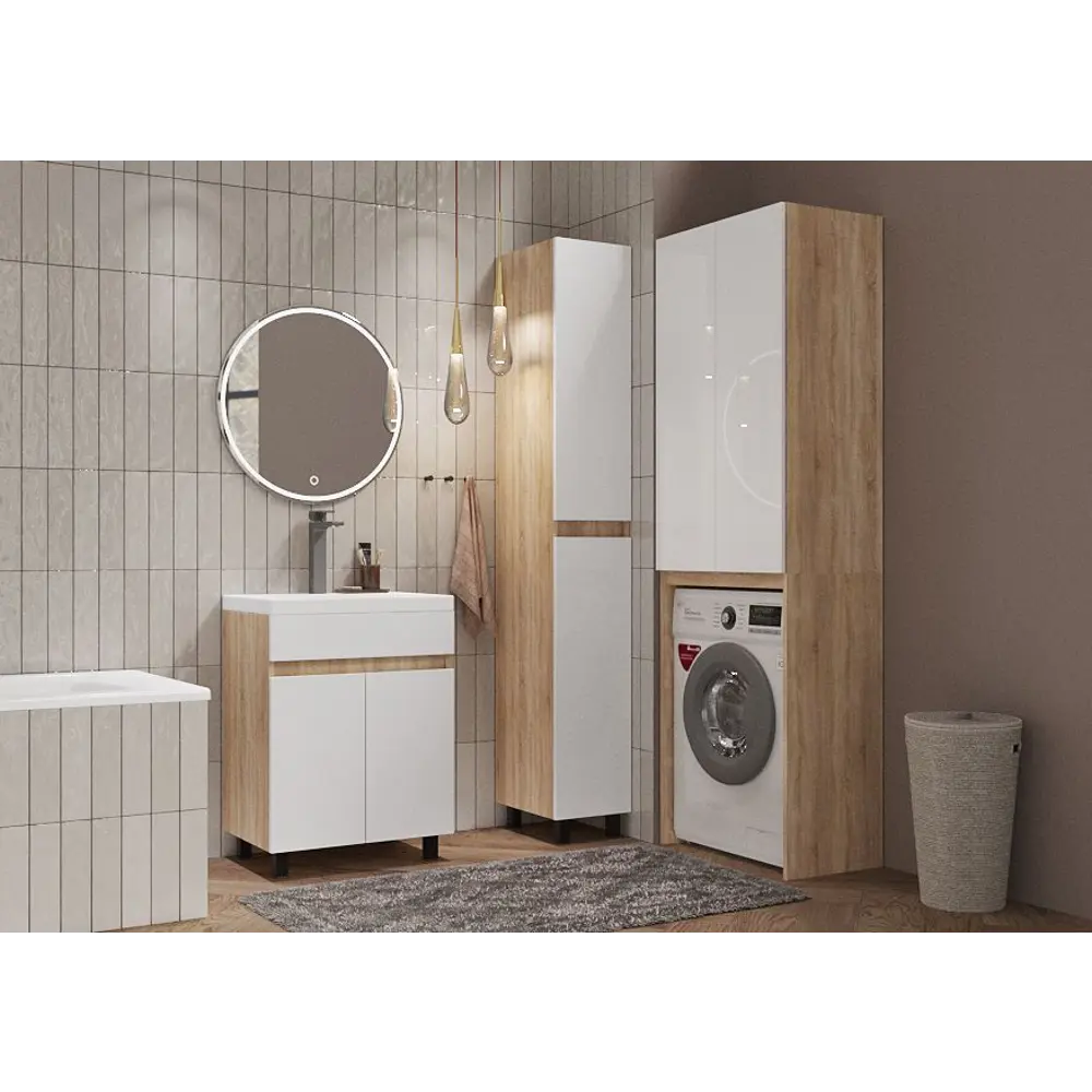 Santreyd Cube - настенная тумба под раковину 60 см белый/дуб вотан 87894124 STLM-0076052 - Вид №4