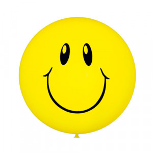 108749 Воздушный шар Смайл 91 см Пастель YELLOW (шелк) Патибум