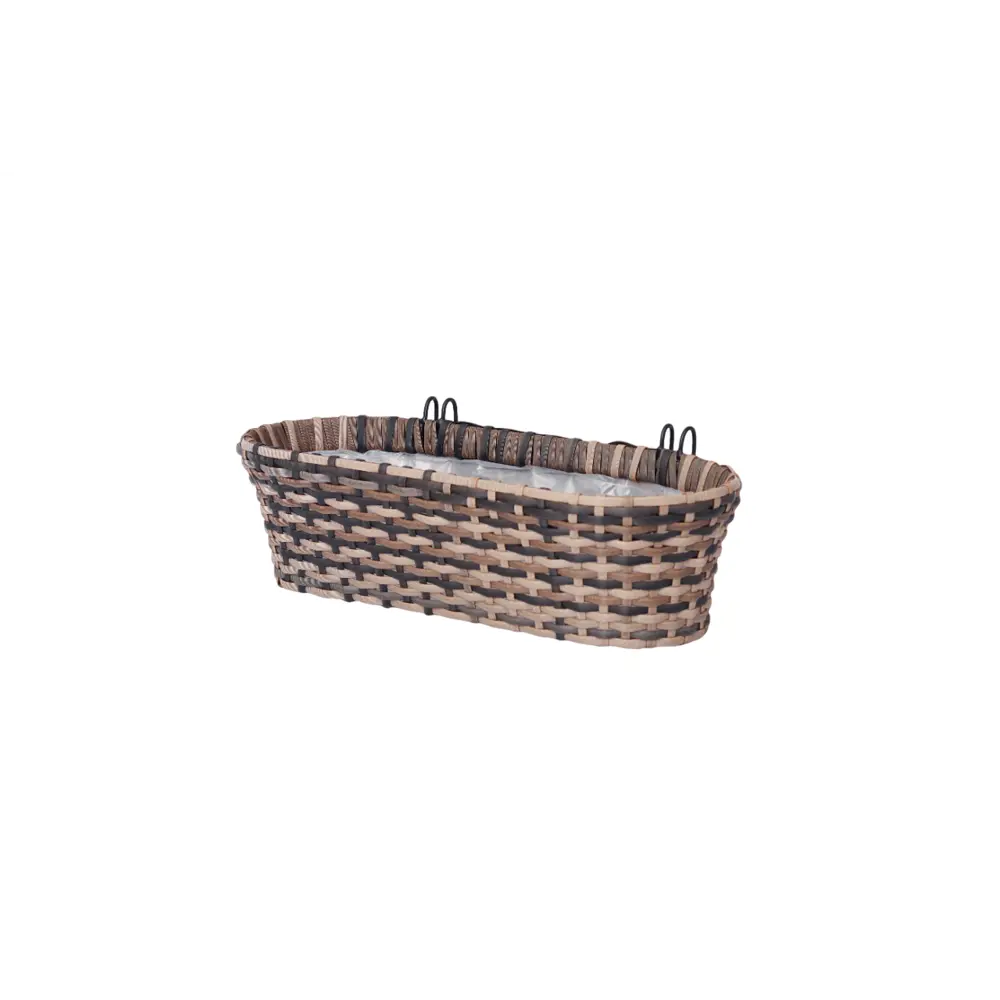 Кашпо для цветов 14x22x50 см v15 л пластик темно-коричневый Santreyd Балконный STLM-2152678