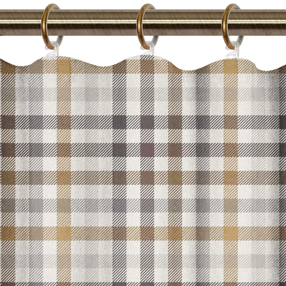 Штора на ленте для кухни Beige 145x180 см клетка цвет бежевый 84761669 STLM-2168250 LINEN WAY  - Вид №3