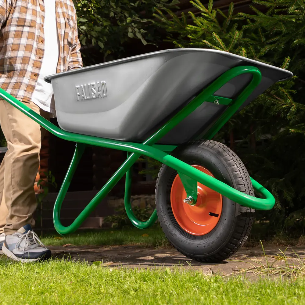 Тачка садовая Palisad одноколесная 200 кг 90 л оцинкованная сталь STLM-2148924 - Вид №4