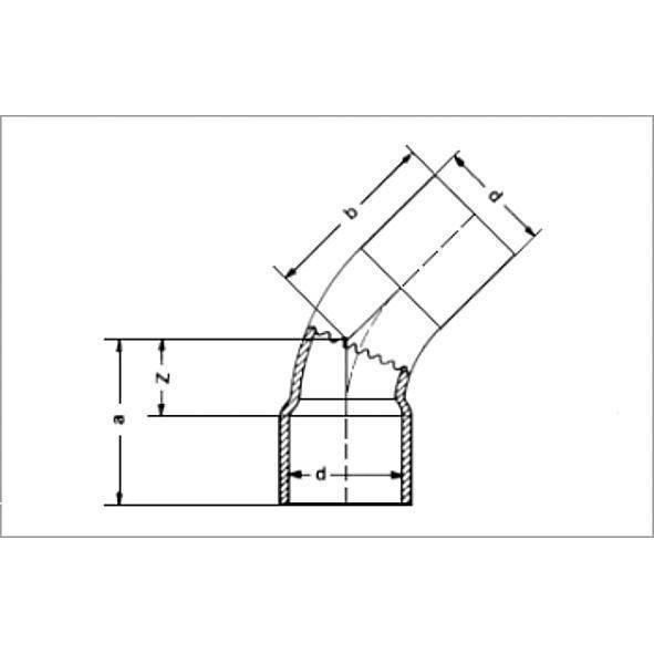 1504014 SANHA 5040 отвод 45° ВП-НП, медь 14 мм  - Вид №1