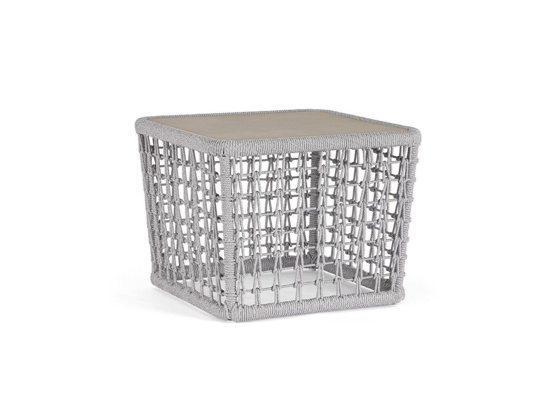 Квадратный садовый журнальный столик из веревки BIZZOTTO Kollar ARCH-00005697