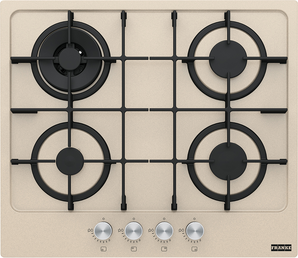 106.0554.405 Better, серия maris, газовая варочная поверхность fhma 604 3g dc oa c, 590 х 510 х 40, бежевый Franke 