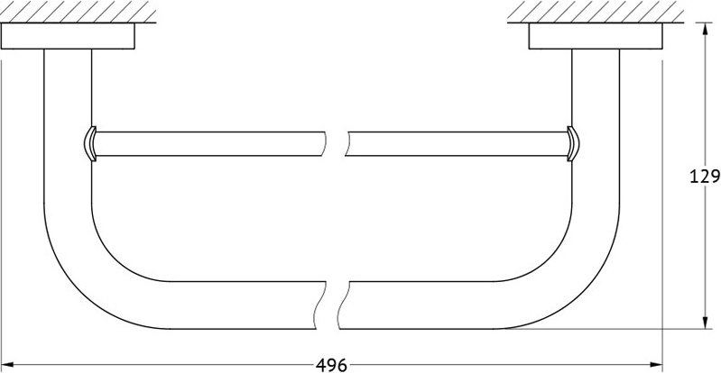 AVA 026 Штанга для полотенца двойная 50 cm ELLUX Avantgarde - Вид №1