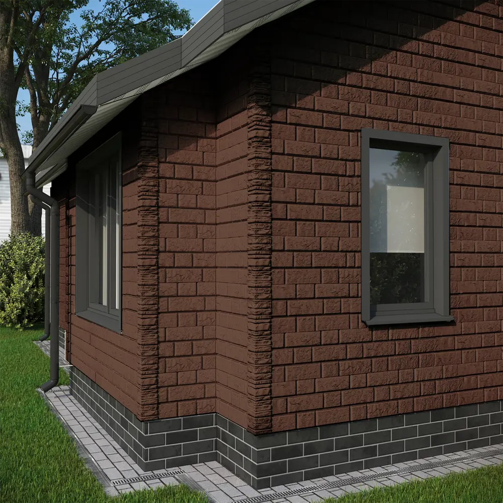 88292075 Сайдинг виниловый Döcke Bergart Камень 1.8 м Кедровый орех 0.52 м² STLM-0077327 - Вид №4