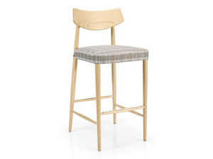 Деревянный мягкий барный стул