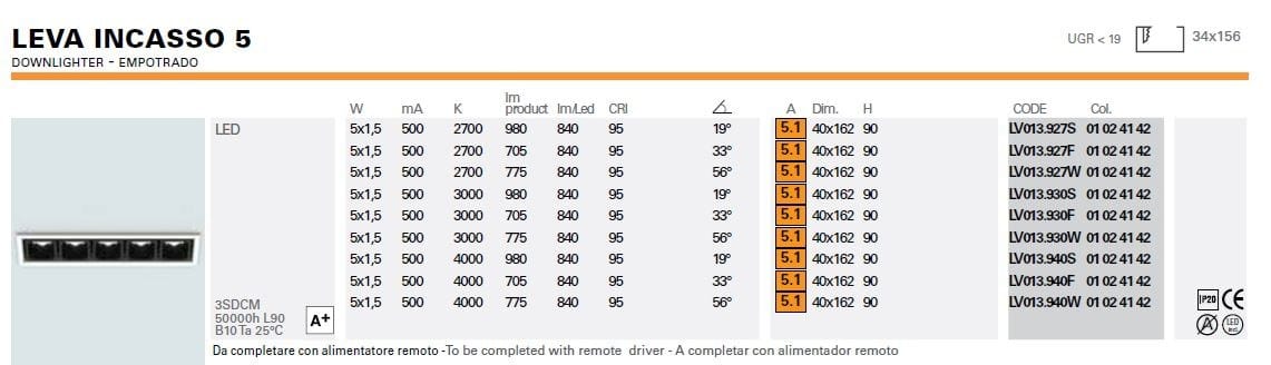 Несколько светодиодных утопленных прожекторов Lucifero's LEVA ARCH-00046791 - Вид №17