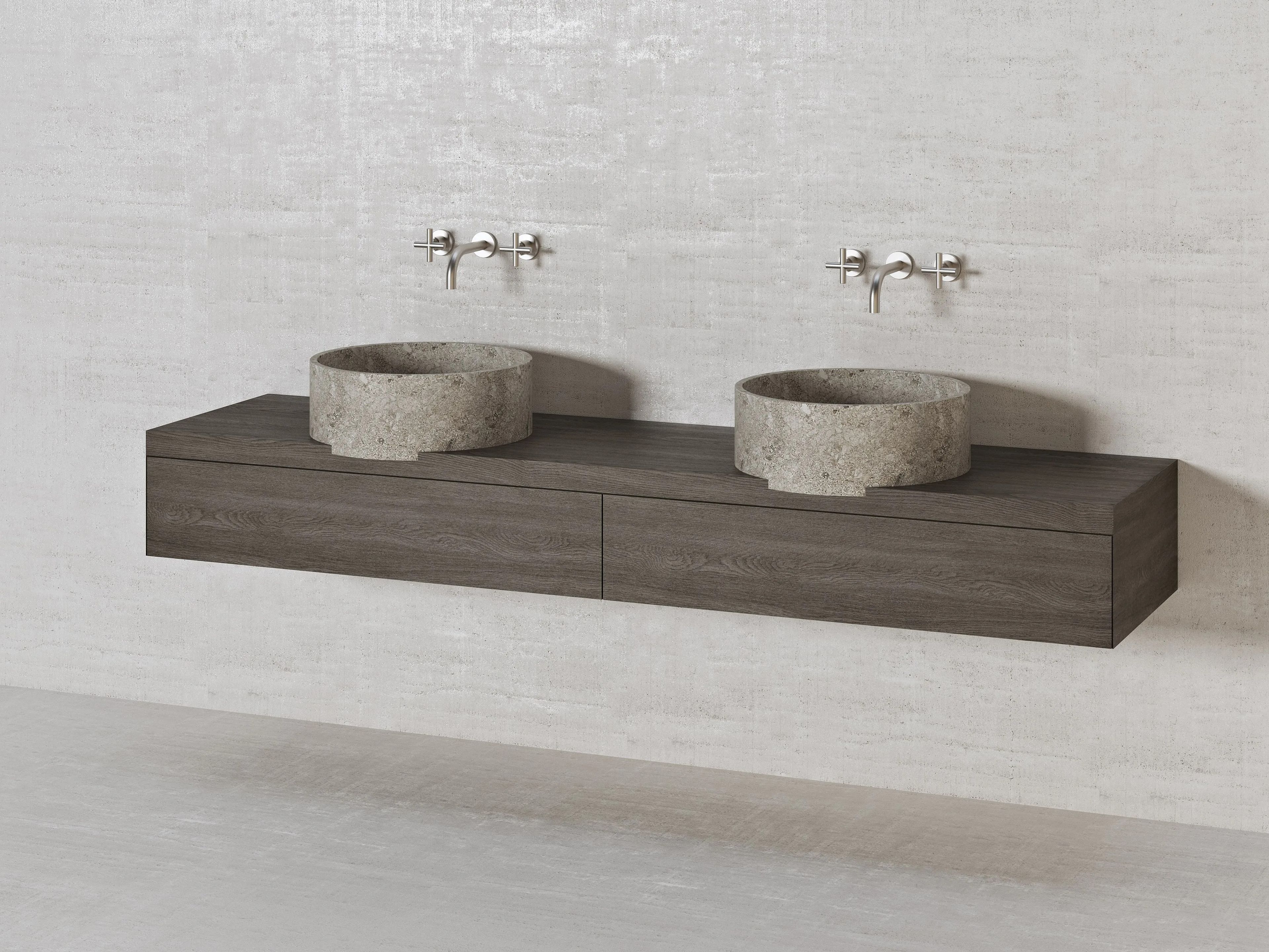 Круглый умывальник из натурального камня Davani Parallel ARCH-00144556 - Вид №2