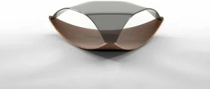 Tonin Casa Низкий треугольный журнальный столик из дерева и стекла