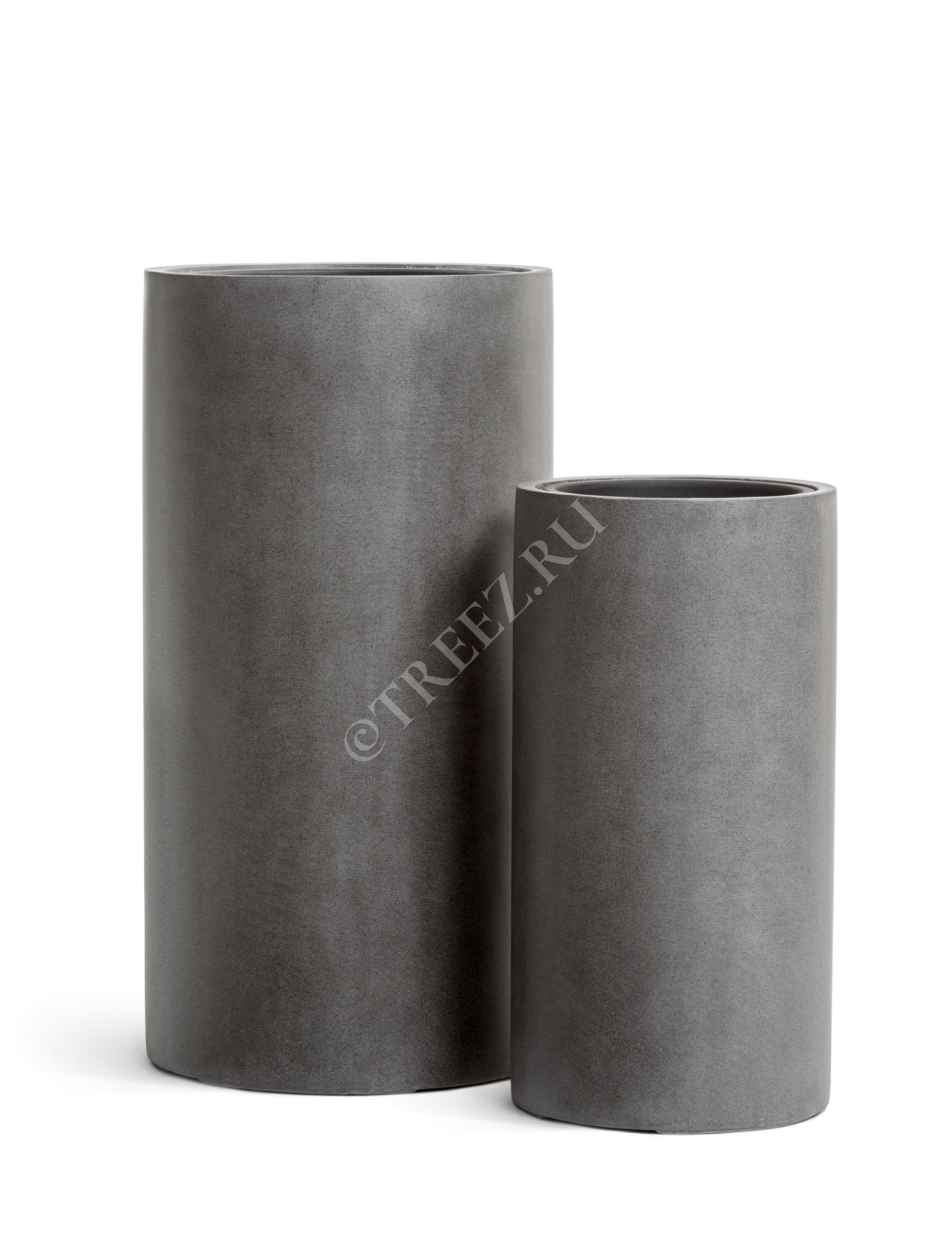 41.3320-02-029-GR-80 Кашпо  Effectory - серия Beton - Высокий цилиндр - Тёмно-серый бетон Цветочная коллекция 