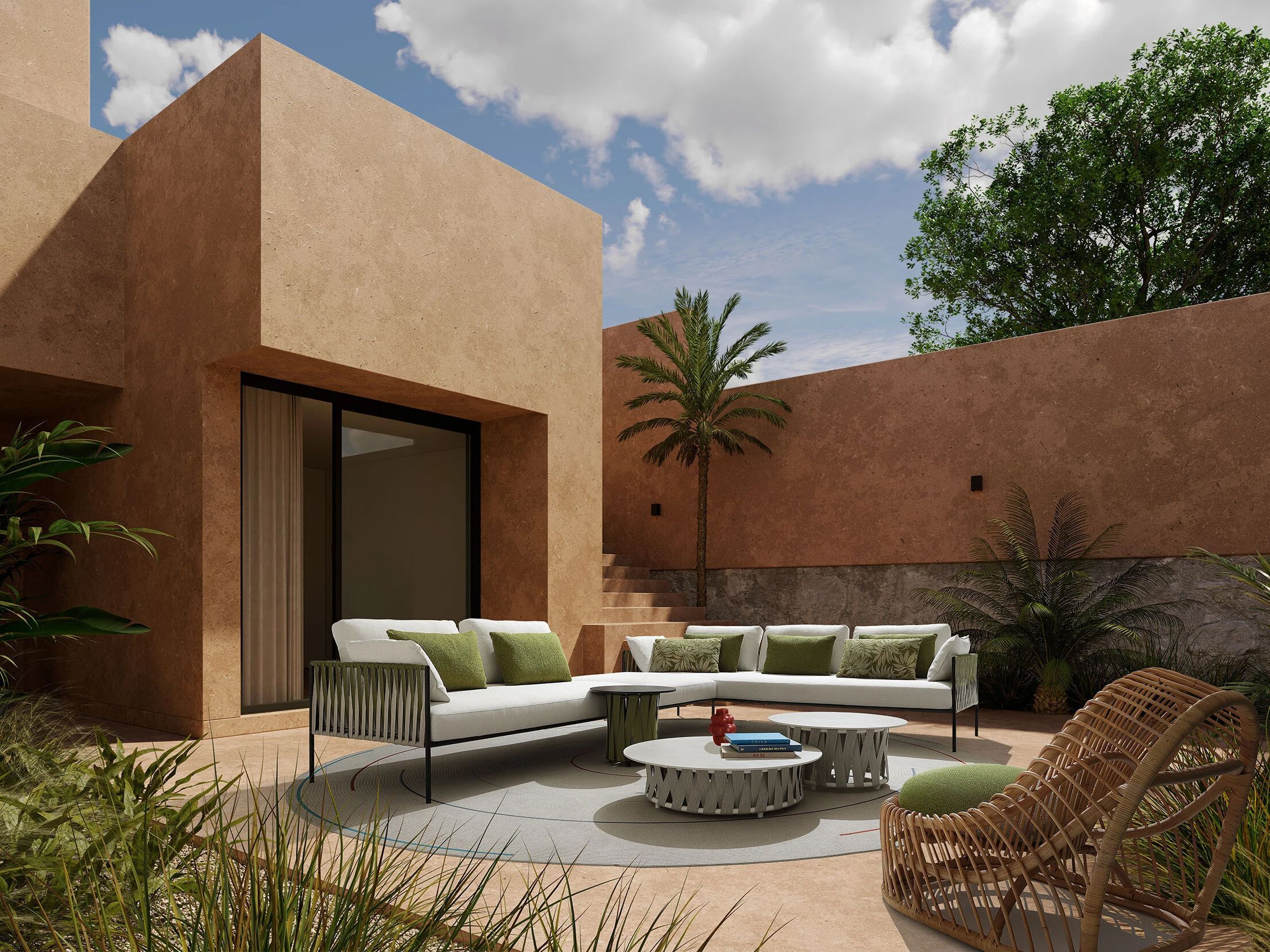 Тканевый модульный садовый диван Nodo Italia Zip ARCH-00081290 - Вид №5