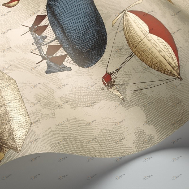 Traditional bathrooms Motivtapete Fornasetti Летающие машины Fornasetti Macchine Volanti - Cole & Son 