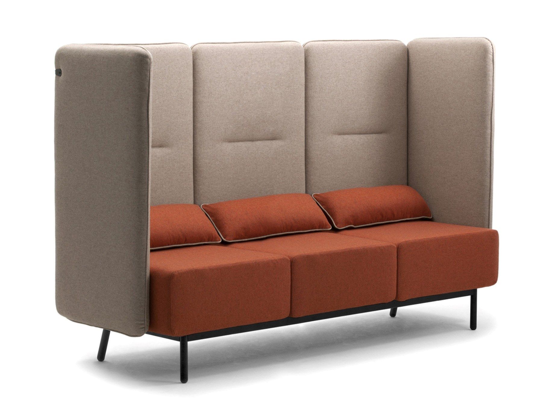 3-местный огнестойкий тканевый диван с USB-разъемом Leyform Around ARCH-00129792