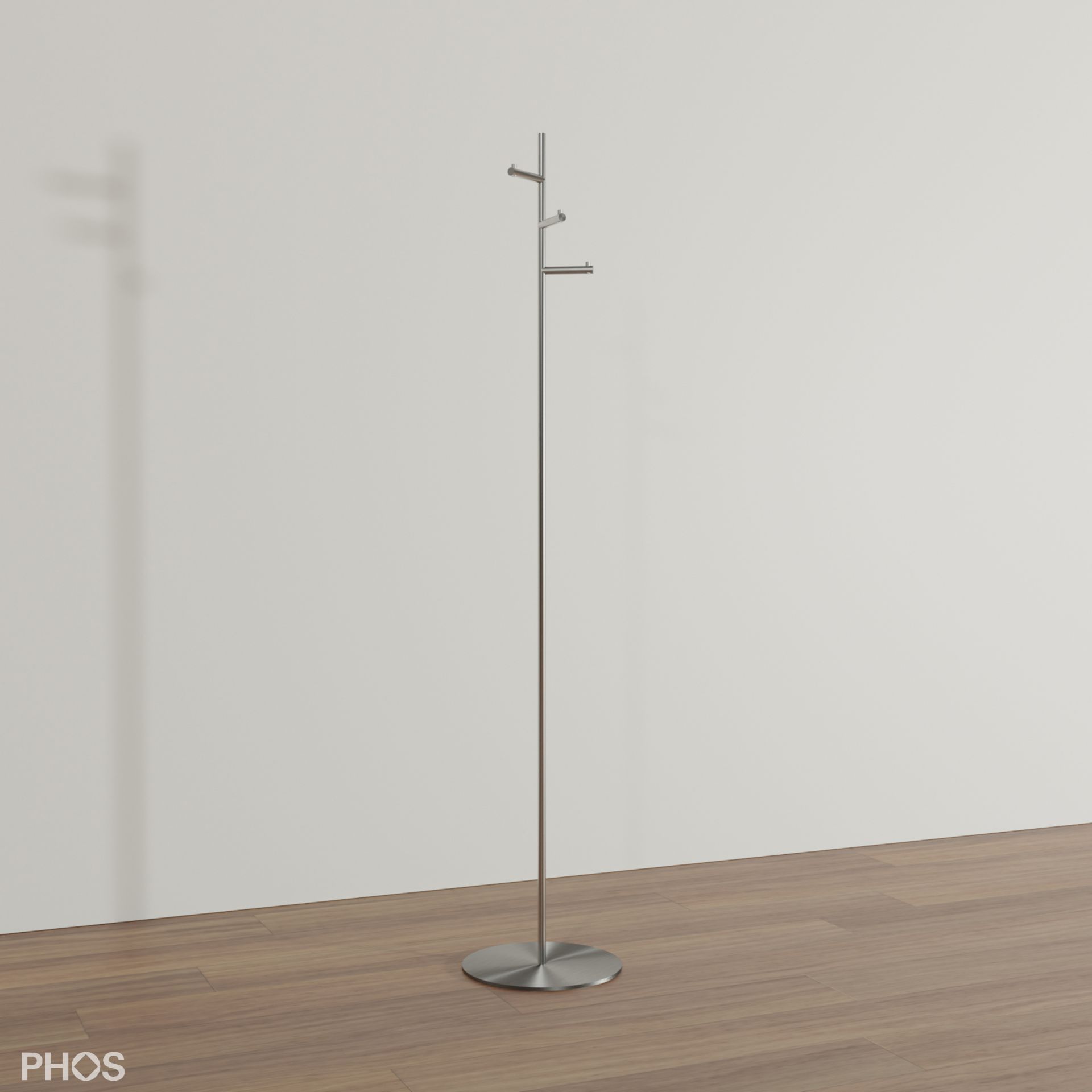 GSTH3SE Вешалка для верхней одежды с 3 крючками, основание: нержавеющая сталь. PHOS 