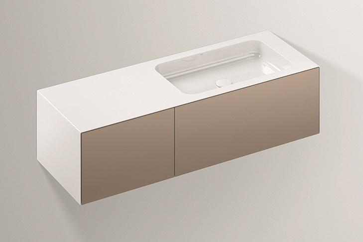 5159511000 Умывальник с тумбой, wp.folio10, белая, proshield, лакированная, шелковисто-матовый блеск, лунный камень Alape серия FO (Folio) 