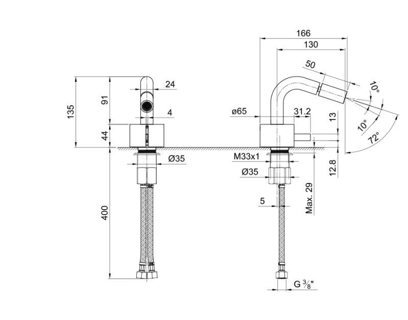 Смеситель для биде с одним отверстием ABOUTWATER AF/21 ARCH-00140602 - Вид №3
