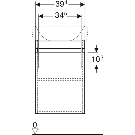 869045000 Шкафчик для раковины Geberit Renova Plan, с одной дверью Geberit  - Вид №15